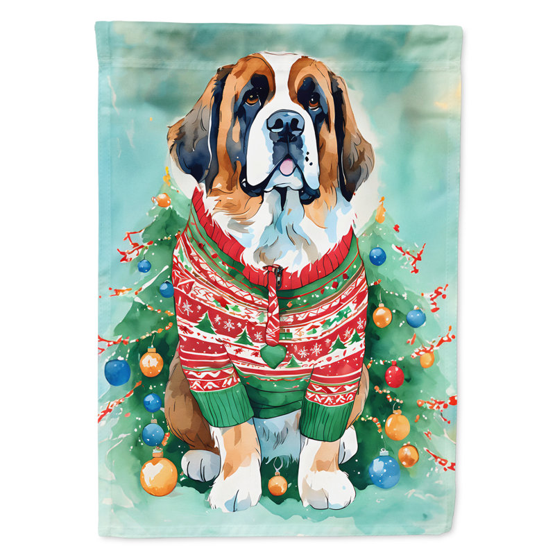 Drapeau de Noël Saint-Bernard, H 40 po x l 28 po