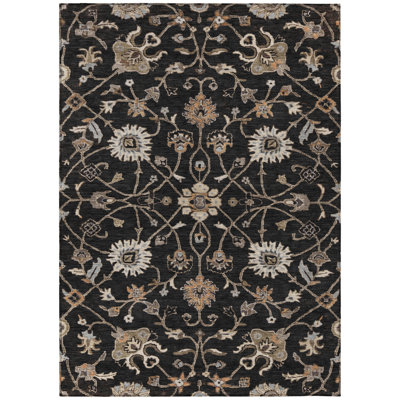 Clara Black Washable Indoor-Outdoor Rug - 