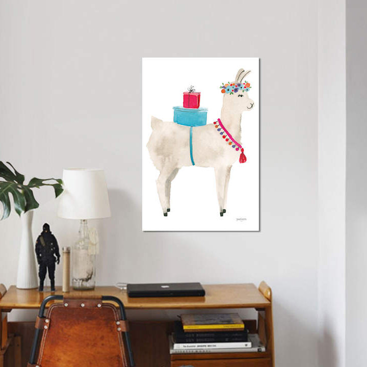 «La La Llama III», impression sur toile tendue, H 26 po x l 18 po x P 1,5 po, Toile tendue, Pas de tapis