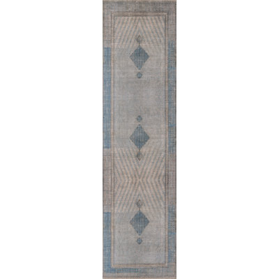 Favager Blue Light Brown Oriental Rug