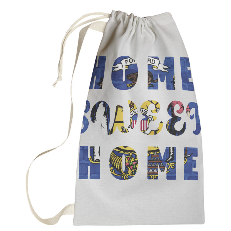 Sac à linge Home Sweet Home, Grand (H 76,5 po x l 29,5 po x P 1,5 po), Wisconsin
