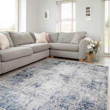 Warlick Power Loom Ivory Rug Blue Elephant Rug Size: Rectangle 200 x 275cm