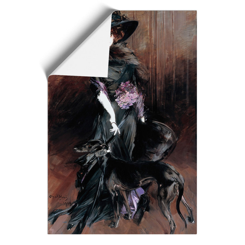 Marchesa Casati with a Greyhound by Giovanni Boldini - Frameless Print, 42cm H x 30cm W x 0.1cm D