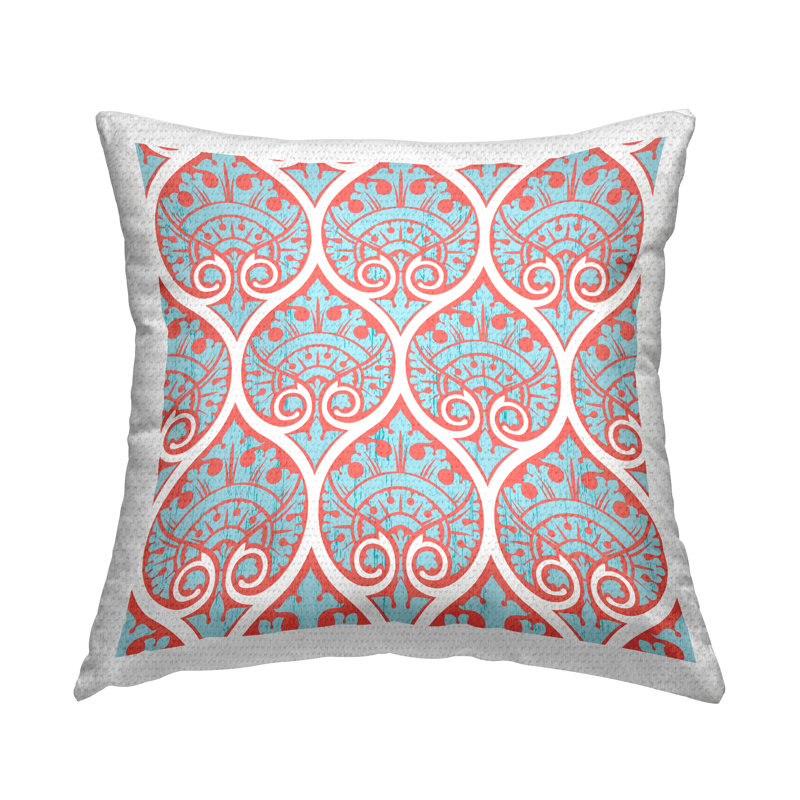 Damask Outdoor Throw Pillow