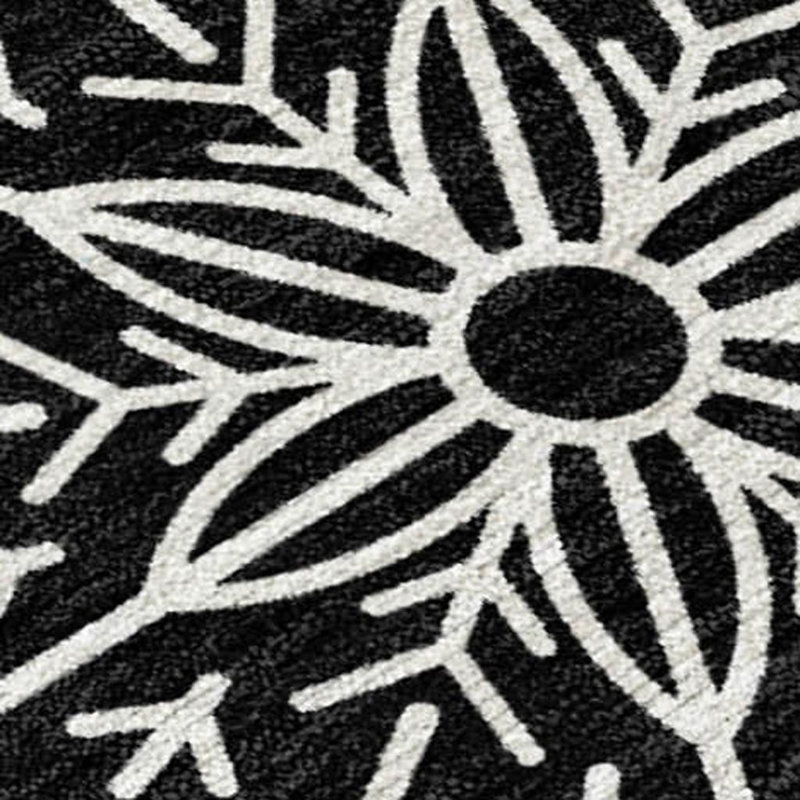 Tapis intérieur lavable flocon de neige noir et or 8 pi x 10 pi