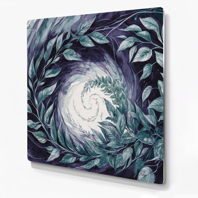 Botanical Tradescantia Purple Metal Wall Art