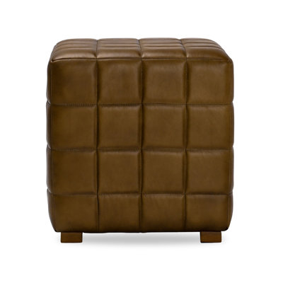 Carlo Square Leather Ottoman