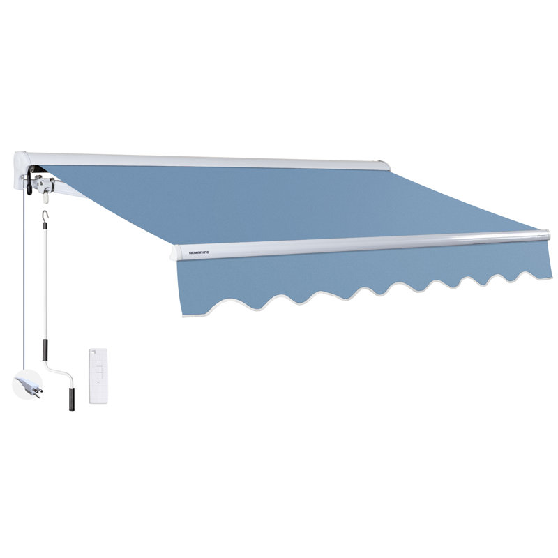 Advaning 16'x10' Motorized Patio Retractable Awning, 10.5" H x 189" W x 118" D, Cerulean