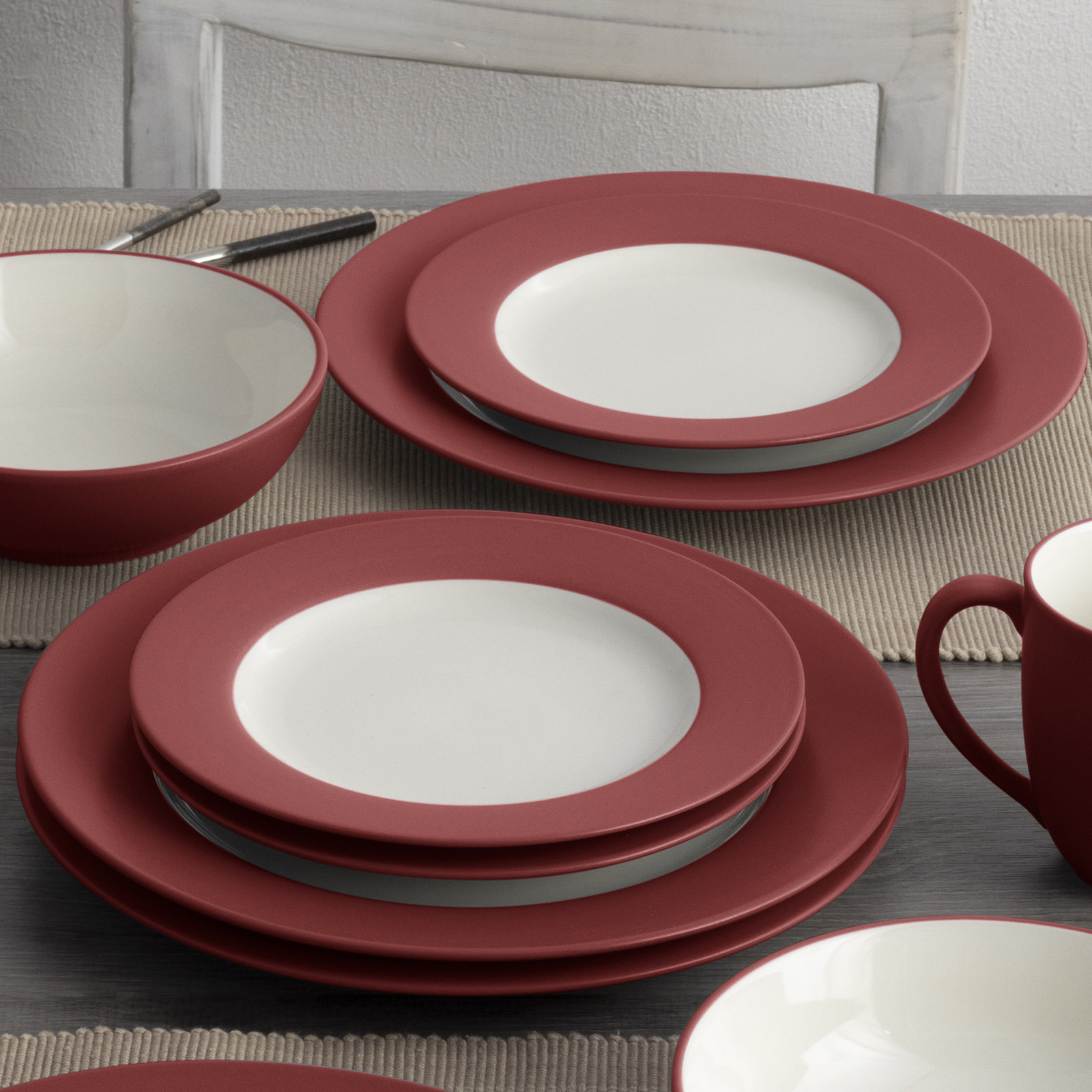 Noritake Colorwave Rim Salad Plates, 8-1/4", Raspberry