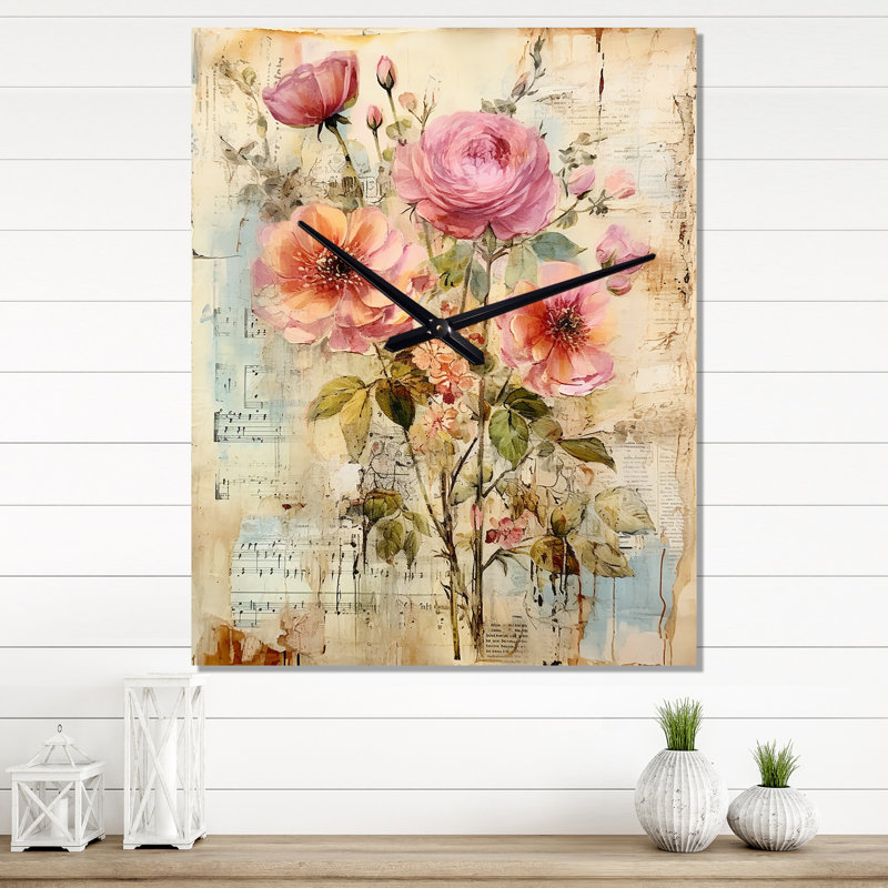 Horloge murale I - Rose, Médium