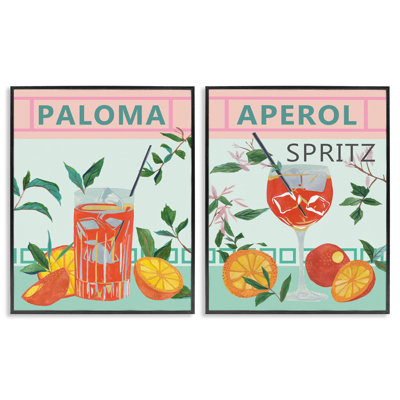  "Pastel Kitchen Cocktail", ensemble de 2 giclées par Melissa Wang