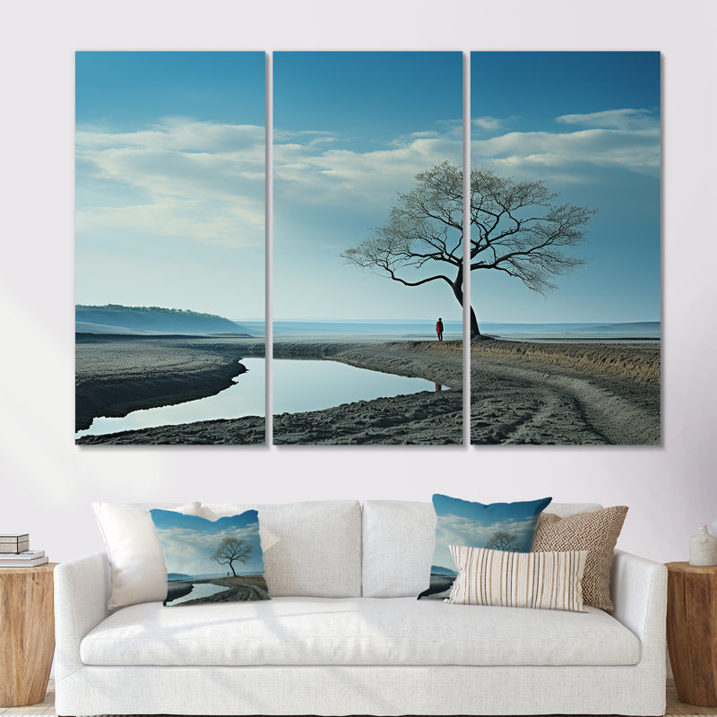 Minimalisme, campagne, ensemble d'art sur toile, Toile tendue, 32" H x 48" W x 1" D
