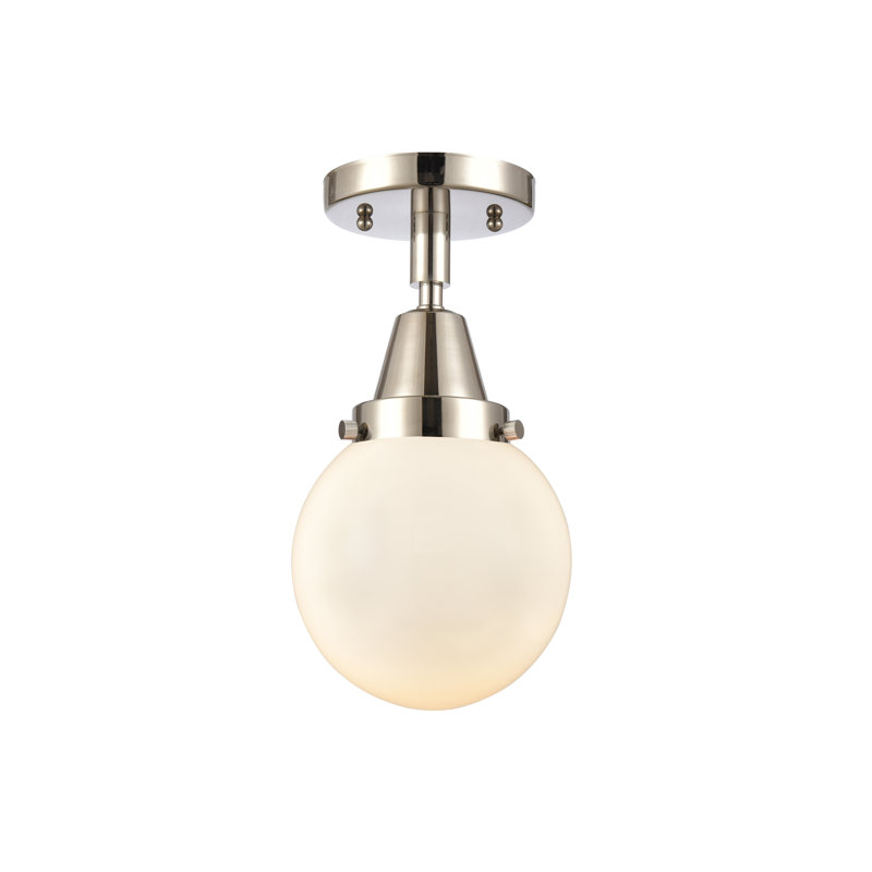 Alphonsa Glass LED Flush Mount, LED, No, Polished Nickel