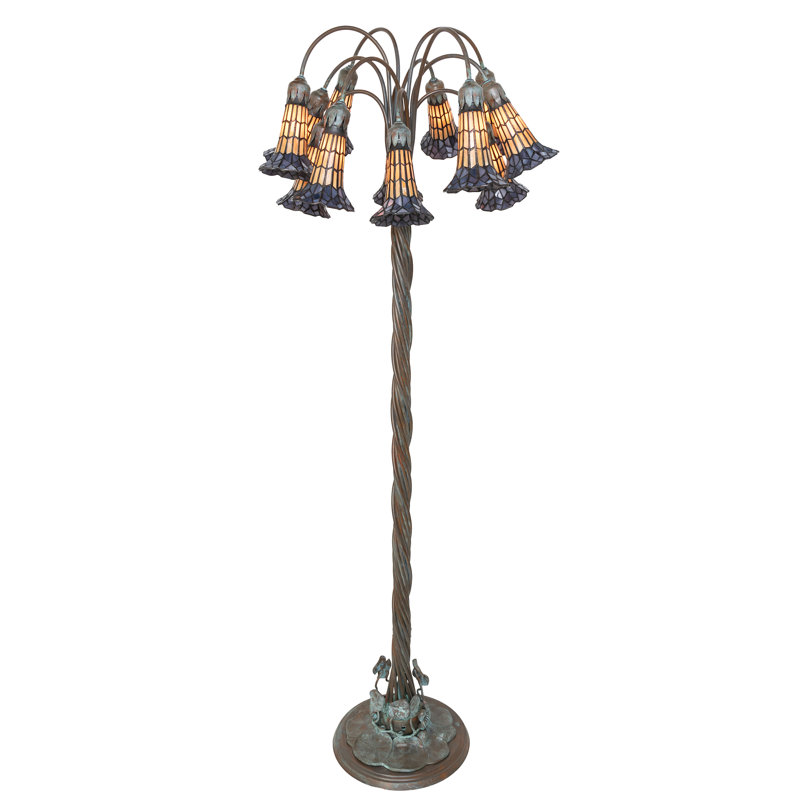 Tiffany Pond Lily Floor Lamp, Purple/Amber