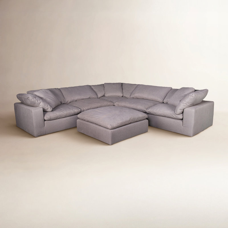 Tila 6 - Piece Performance Fabric Modular Sectional, Light Gray Performance