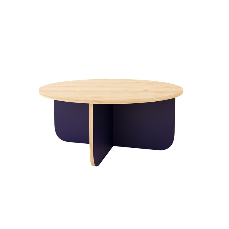 80cm Round Coffee Table - Modern Small Table for Living Room | Stylish Unique Centrepiece, Blue