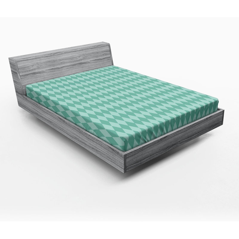 Microfiber Geometric Fitted Sheet, Full Fitted Sheet
