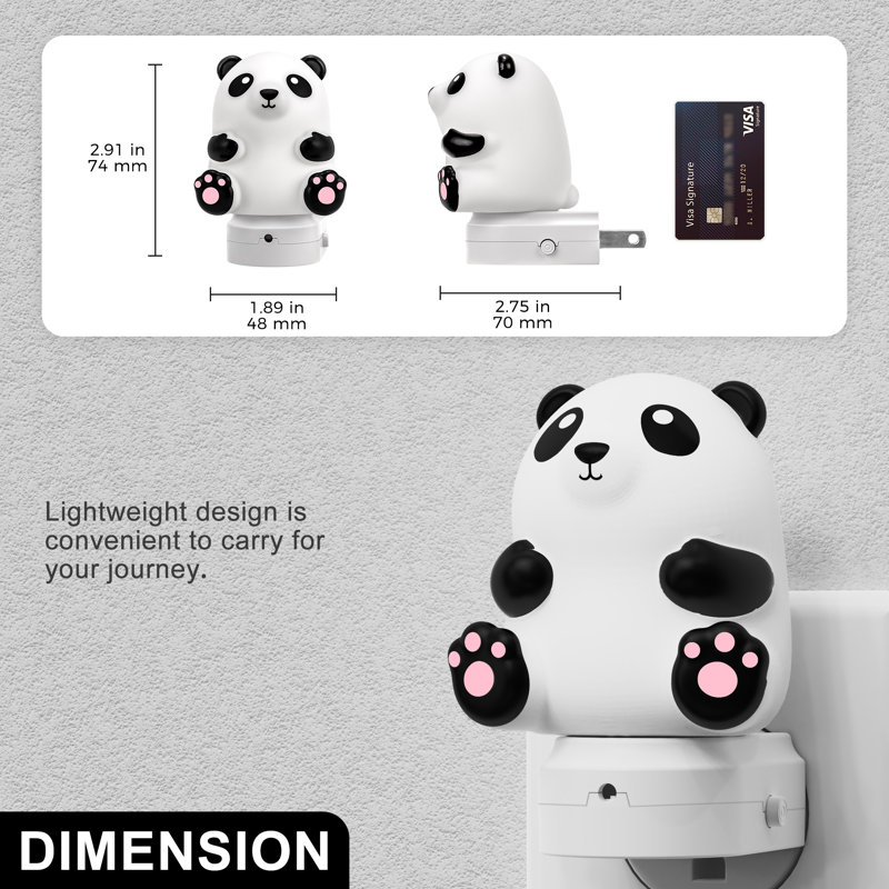 Panda Themed Multicolor LED Night Light With Dusk To Dawn Sensor