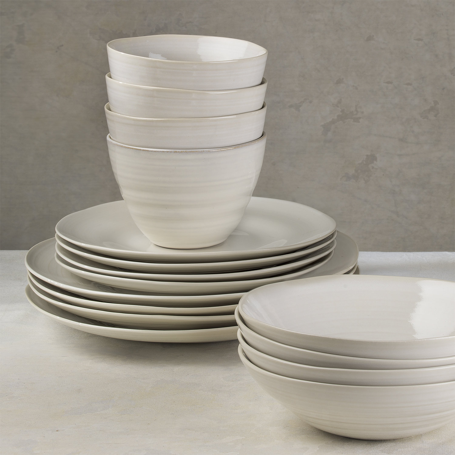 Neree 16pcs Double Bowl Dinnerware Set