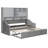 Twin Size Upholstered Daybed with LED Armrest Lights, Storage Shelves & Cabinets, Pull-Out Lift-Up Twin Trundle-124151148