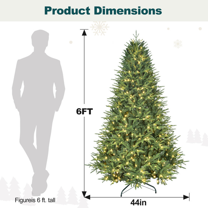 Sapin de Noël conique artificiel pré-éclairé, 6' H