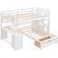 Lit superposé blanc avec bureau et rangement de tiroir bien pensé - offre un environnement de sommeil bien rangé au-dessus d'un lit simple pour un repos paisible