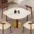 White&Walnut Round Sintered Stone Dining table