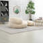 Fauteuil à billes, canapé de plancher avec poignée, fauteuil d'appoint avec repose-pieds pour jouer à la lecture (beige)