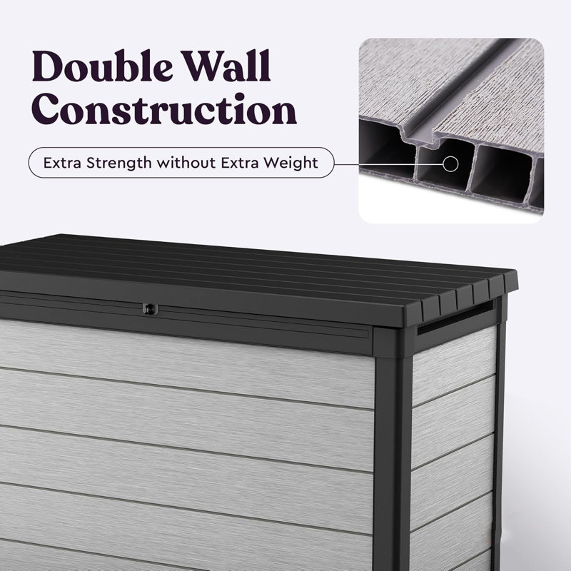 Keter Denali 200 Gallon Gray Lockable Resin Deck Box