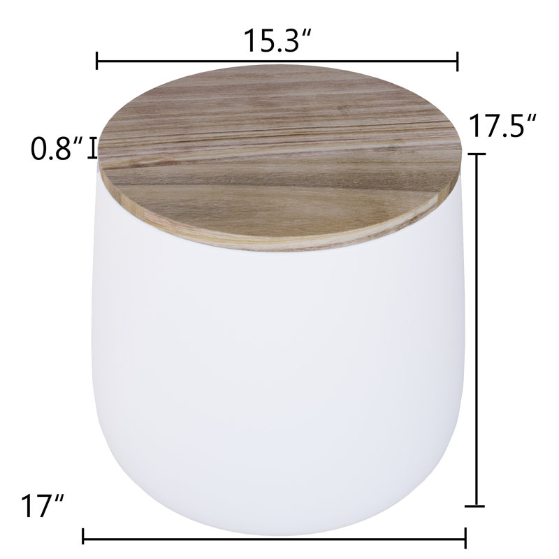 Table d'appoint d'extérieur avec rangement, Blanc