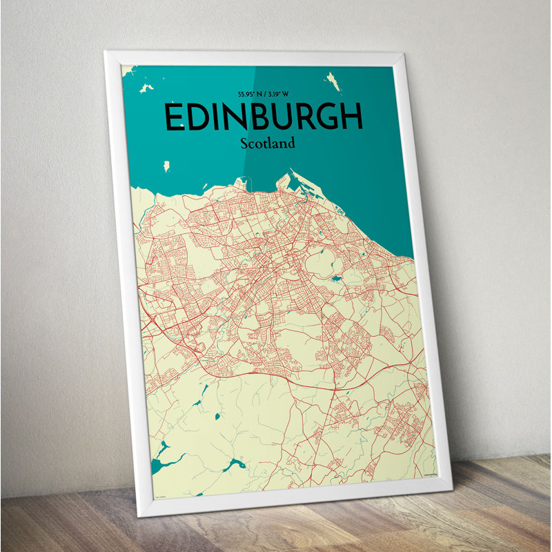 Edinburgh City Map - No Frame Print, 70cm H x 50cm W x 0.13cm D
