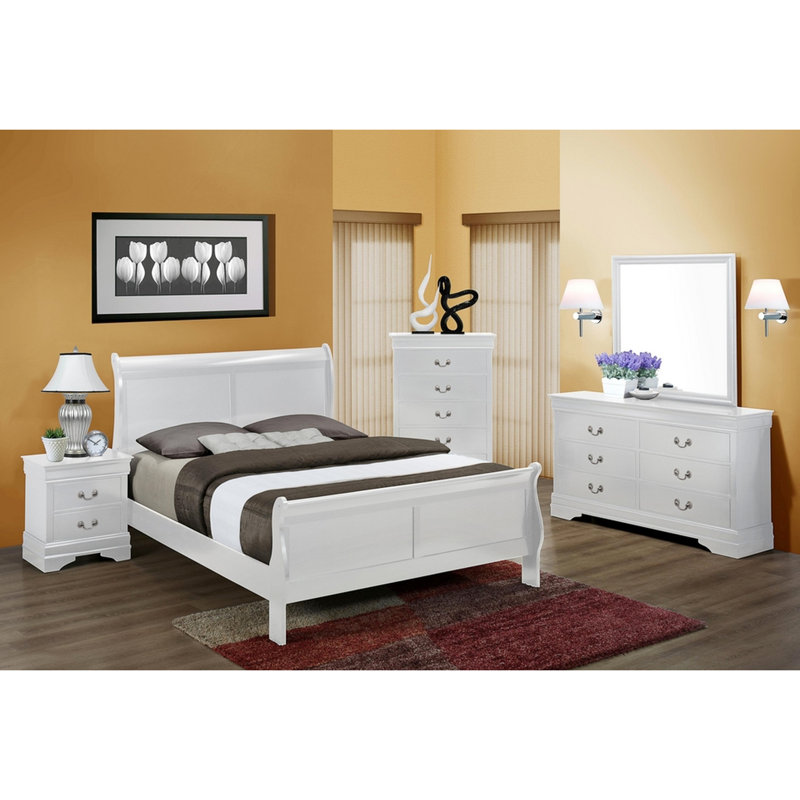 Lit en bois massif blanc pour une chambre à coucher grand lit luxueuse avec charisme