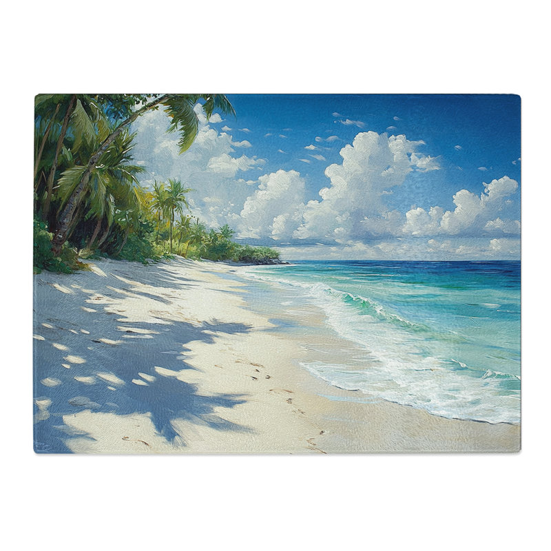 Beach Scene Vol.4  Glass Chopping Board