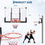 Panier de basketball mural de 48 po avec panneau en PE et cercle rouge pour jardin, garage ou extérieur-135583345