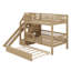 Structure de lit superposé ludique avec escalier de rangement, glissade amusante et lit gigogne pratique-129888080