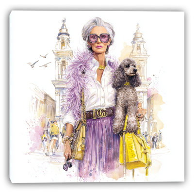 Golden Stroll Wrapped Canvas Wall Art