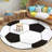 Round 47inch Children's Area Rug,Football Pattern, Faux Cashmere Non-Slip Carpet, Suitable for Living Room, Bedroom, Children's Room, Home Decor-2084412295
