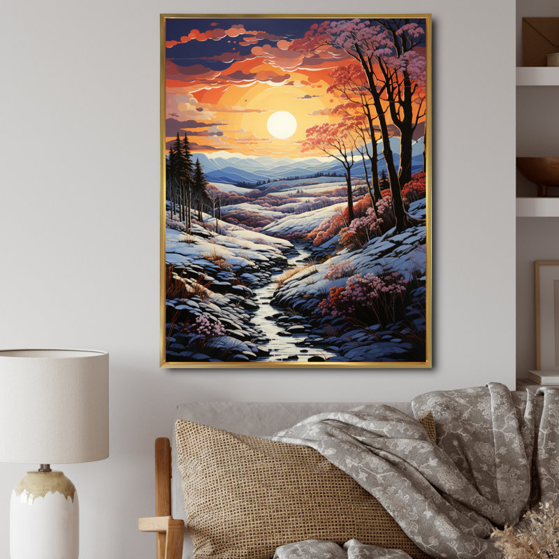 «Attore Aurora Borealis Aurora Symphony VI», reproduction d'art sur toile, H 32 po x l 16 po x P 1 po, Cadre flottant doré