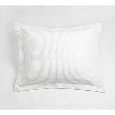 WAFFLE MATELASSE SHAM, WHITE