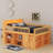 Low Loft Bed With LED Headboard & Storage Shelves, Playhouse Beds With Under-Bed Play Space-481752390-481752408