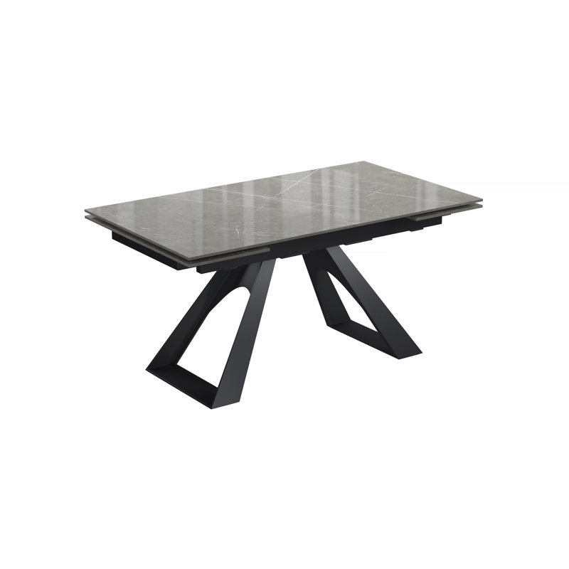 Baudilia 160-240cm Ceramic Extending Dining Table, Grey