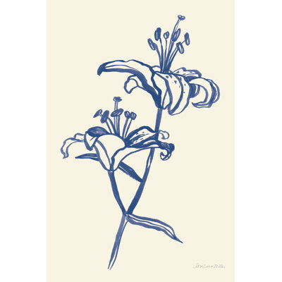 Ink Lilies I - Wrapped Canvas Print