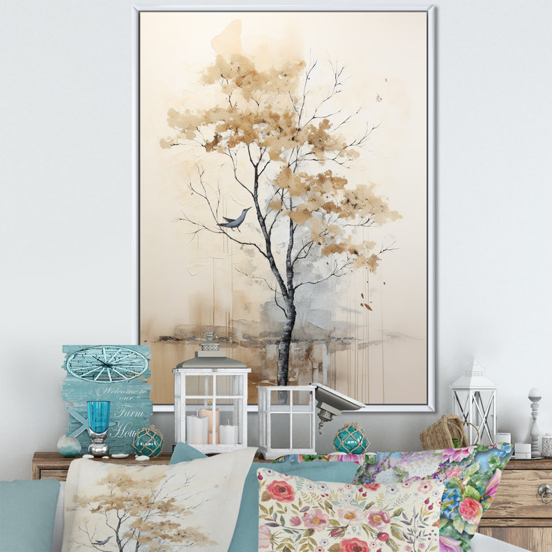 Arbre africain africain, minimalisme IV - impression d'art mural arbre africain, H 20 po x l 12 po, Cadre flottant blanc