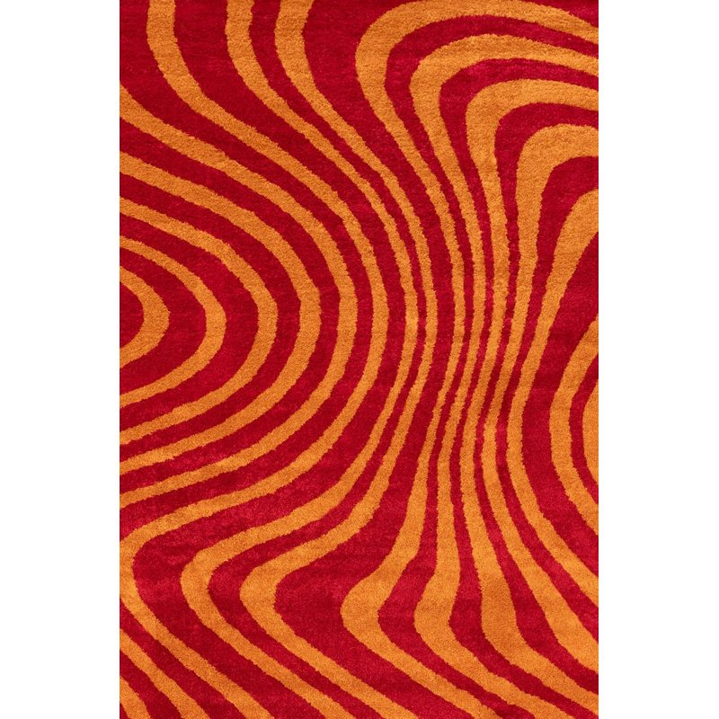 Joli Striped Area Rug Soft Dense Pile for Living Rooms and Bedrooms, Red/Orange, Rectangle 160 x 230 cm