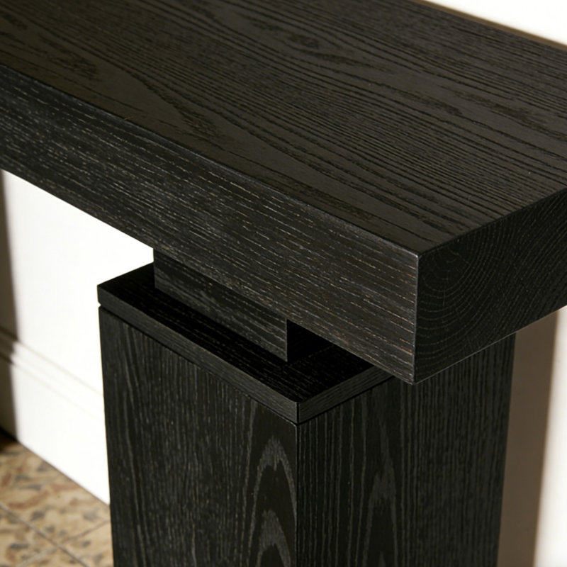 Console Retro Minimalist, Noir, H 33,46 po x l 62,99 po x P 13,78 po