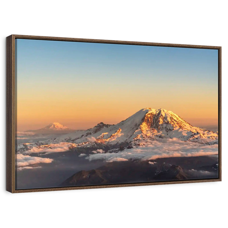 Winter Cascade Range, Floating Frame Walnut, 43" X 29"