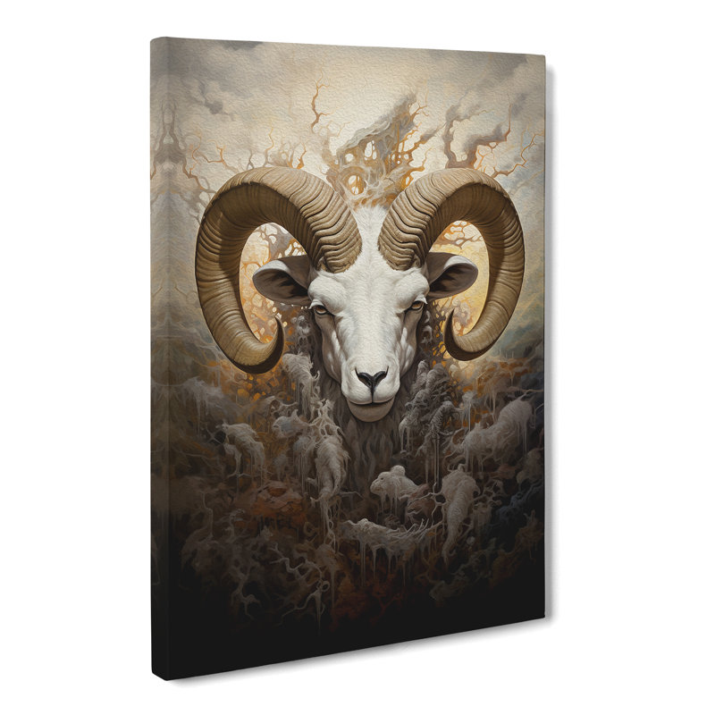 Ram Sheep Symbolism - Wrapped Canvas, 50cm H x 35cm W x 3cm D