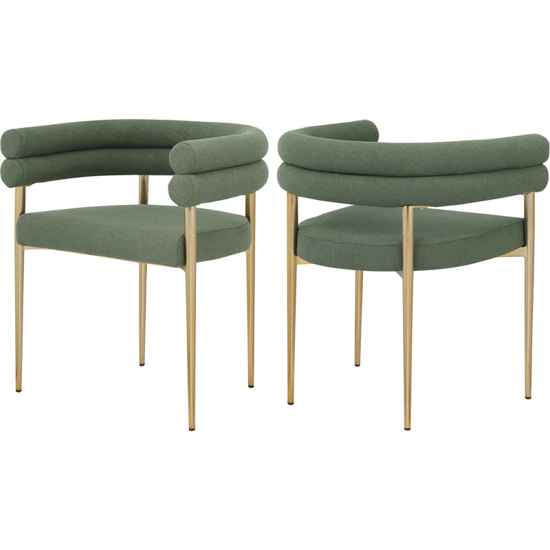Brielle Boucle Fabric Arm Chair, Green Boucle Fabric