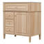Meuble-lavabo de 30 po avec lavabo, armoire en bois massif et panneau de fibres à densité moyenne, tiroir rabattable, 2 tiroirs à fermeture en douceur, 1 porte à fermeture en douceur, poignées en bois élégantes