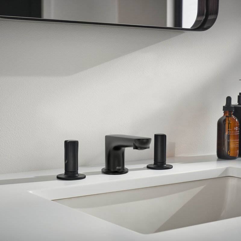 Studio S Bathroom Faucet with Drain Assembly, Matte Black, Knob Handles